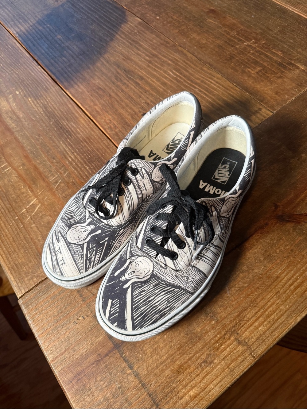 Vans Black and White Graphic Scream Sneakers